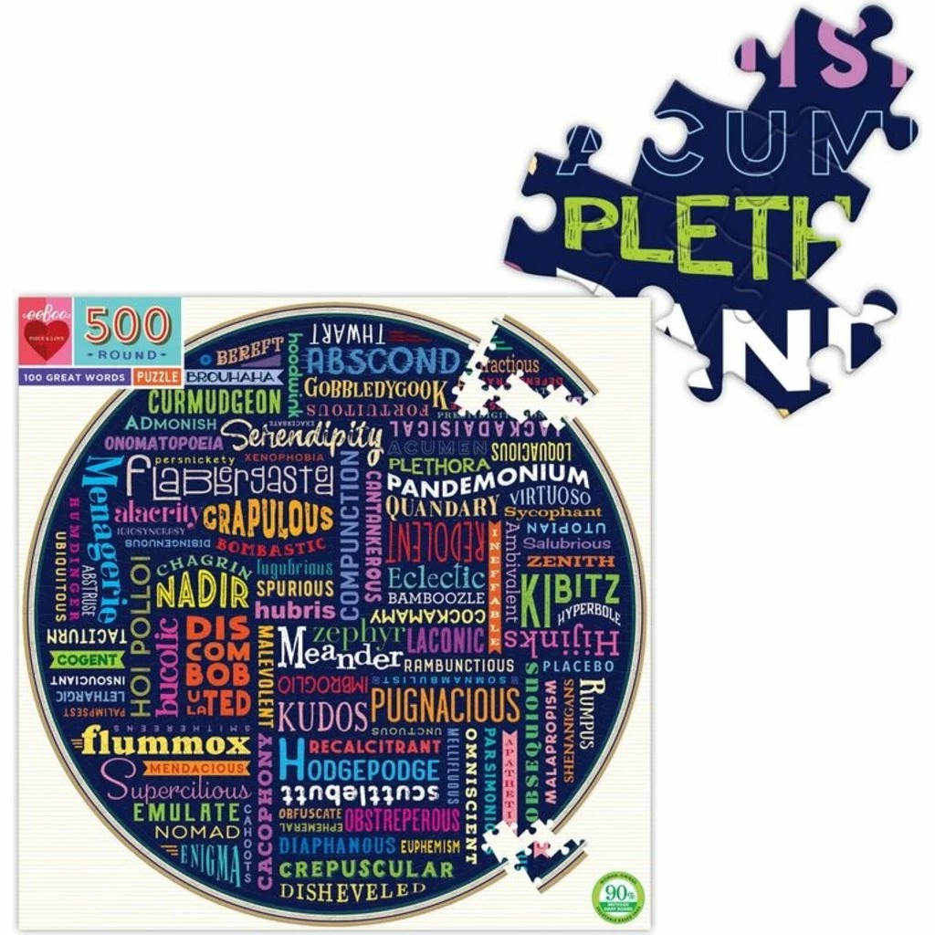 Cheapest 💯 EEBOO 100 GREAT WORDS 500 PIECE PUZZLE 💯 - Image 2