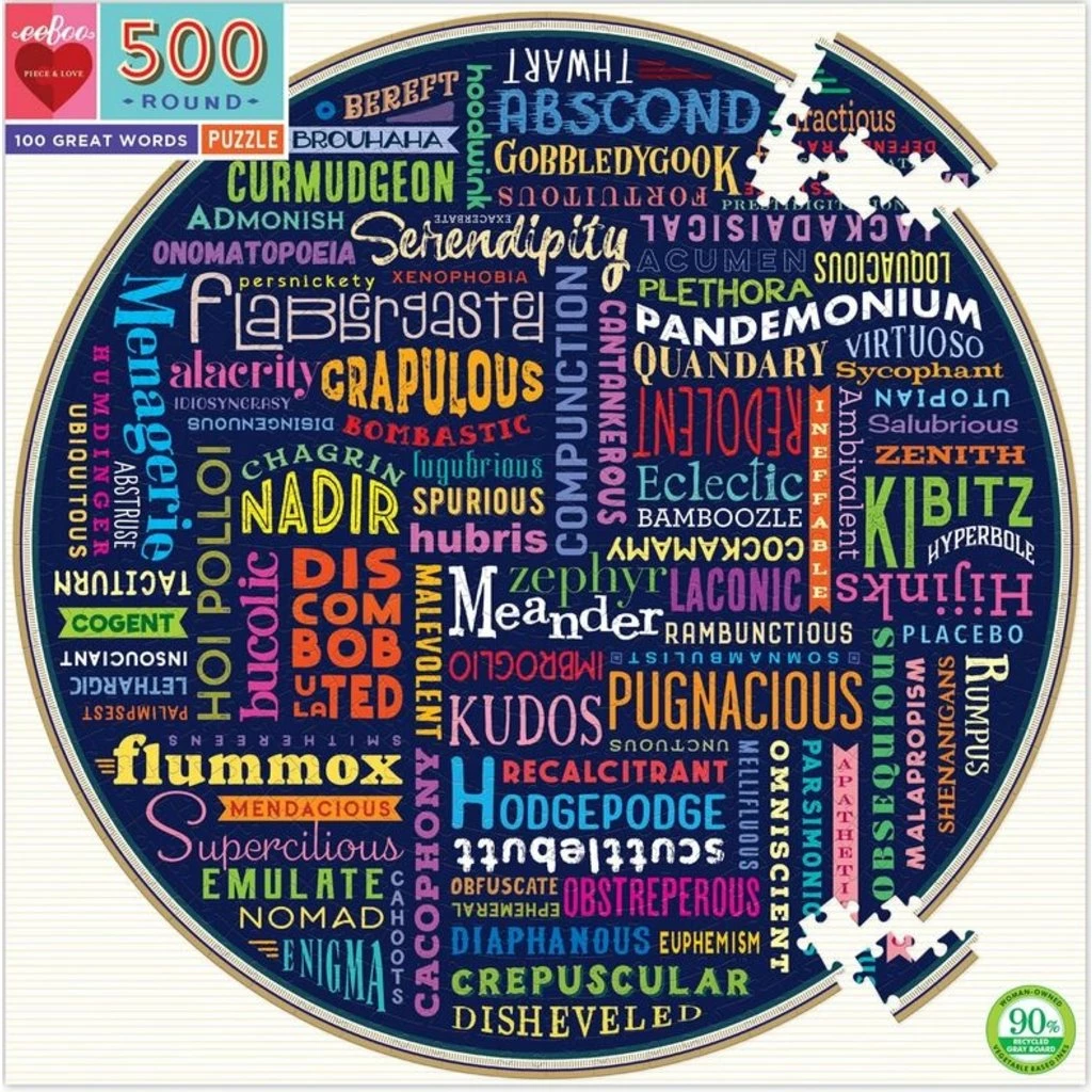 Cheapest 💯 EEBOO 100 GREAT WORDS 500 PIECE PUZZLE 💯