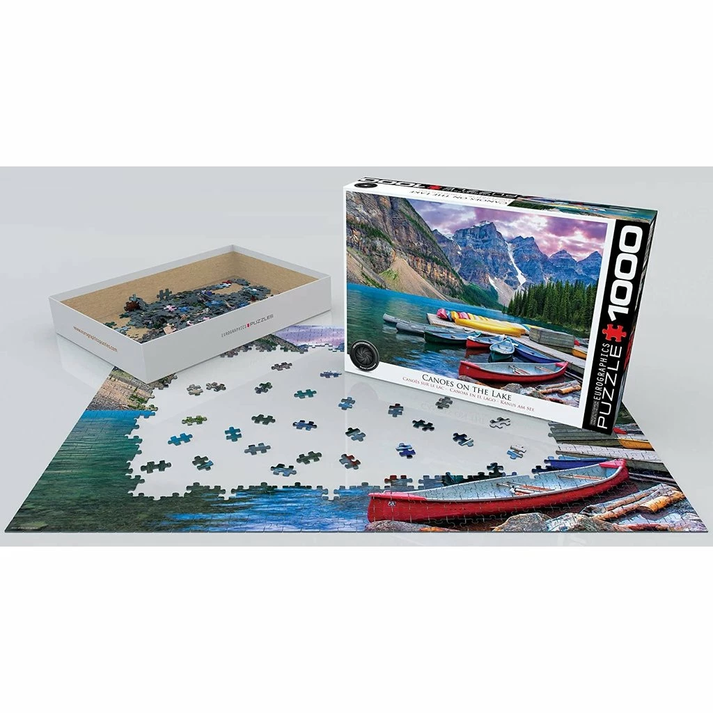 Budget 🎉 EUROGRAPHICS CANOES ON THE LAKE 1000 PIECE PUZZLE ⭐ - Image 3
