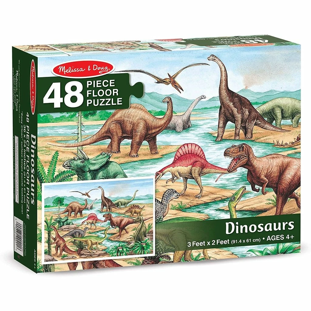Hot Sale ❤️ MELISSA AND DOUG DINOSAURS FLOOR PUZZLE (48 PIECE) 👍 - Image 2