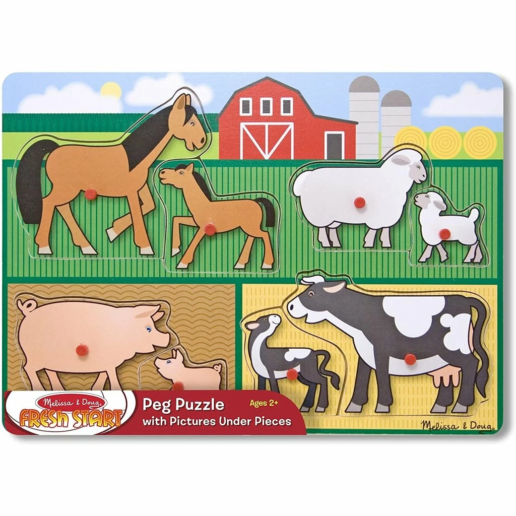 Budget 🔔 MELISSA AND DOUG PEG PUZZLE FARM ⭐