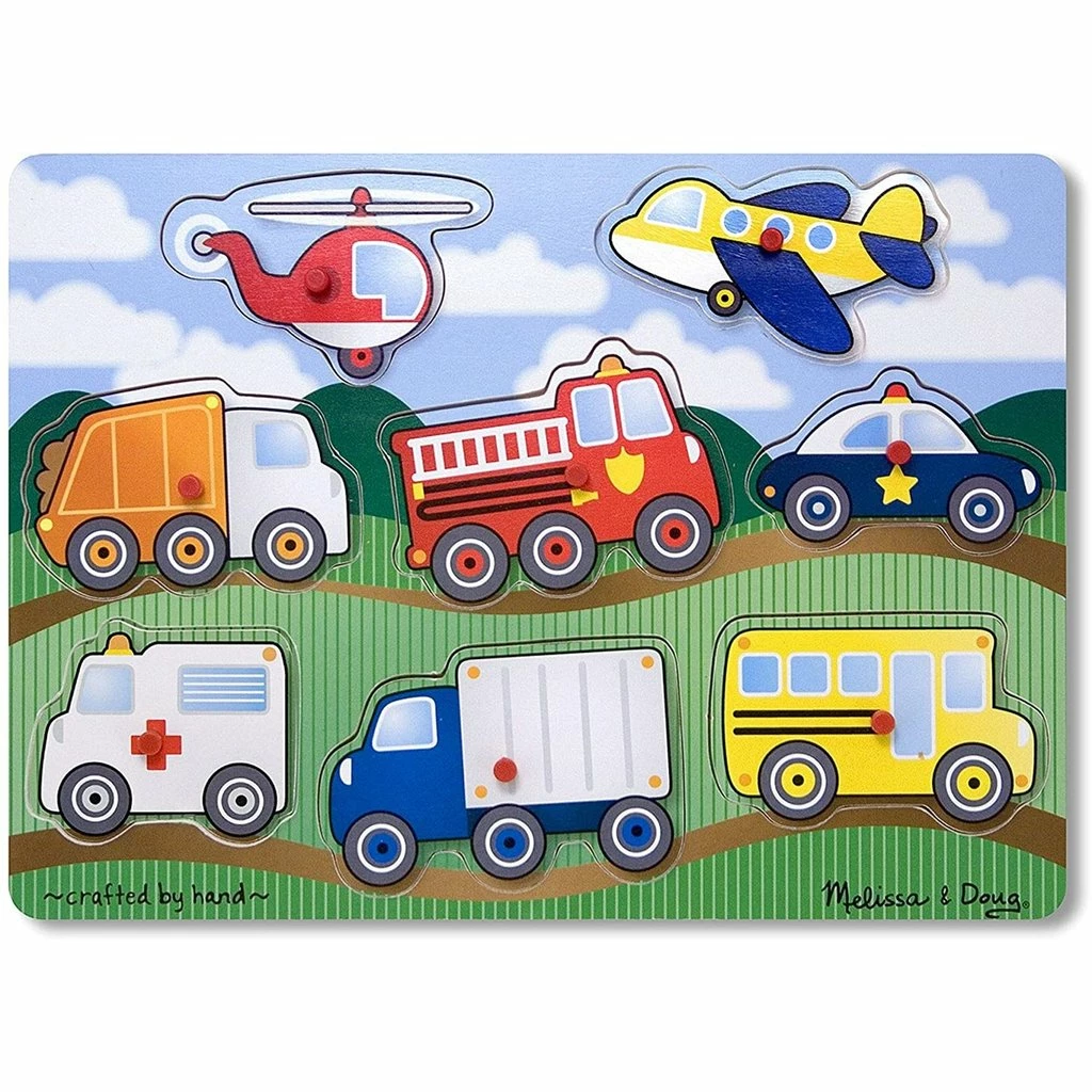 Budget ❤️ MELISSA AND DOUG PEG PUZZLE VEHICLES 🎉