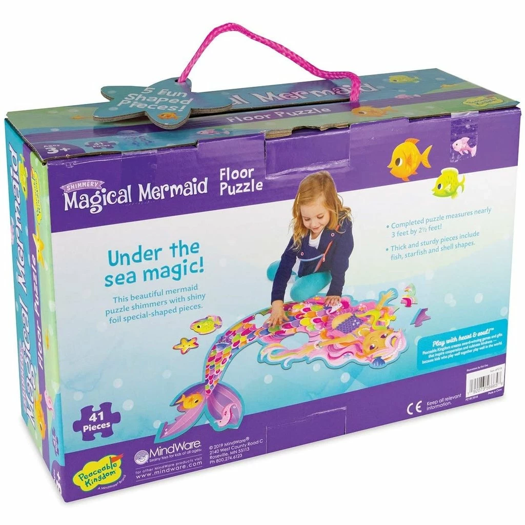Buy 🔥 PEACEABLE KINGDOM MAGICAL MERMAID 41 PIECE FLOOR PUZZLE ✔️ - Image 4