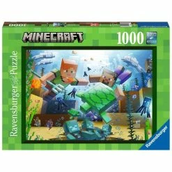 Cheapest 💯 RAVENSBURGER USA MINECRAFT MOSAIC 1000 PIECE PUZZLE 🥰