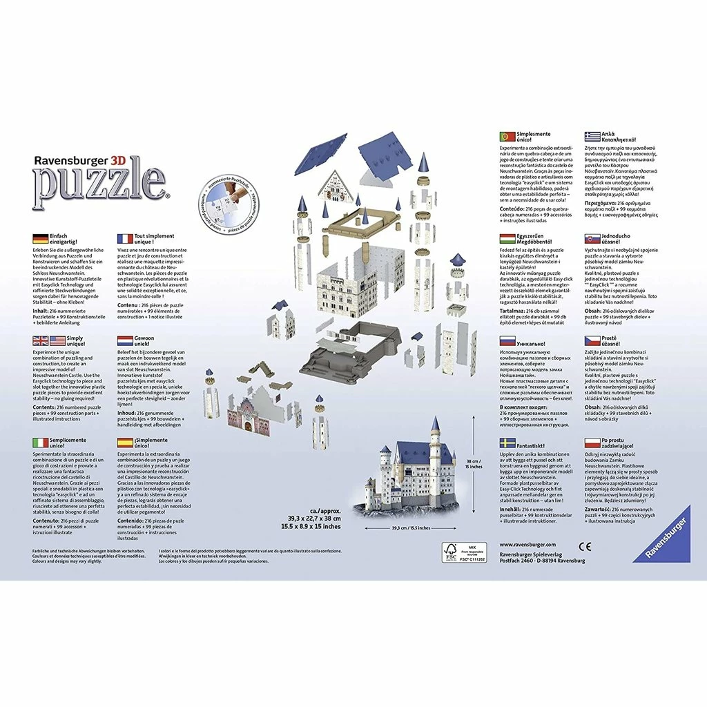 Best deal ๐ RAVENSBURGER USA NEUSCHWANSTEIN CASTLE 3D PUZZLE ๐ - Image 8