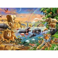 Brand new 🧨 RAVENSBURGER USA SAVANNAH JUNGLE WATERHOLE 100 PIECE PUZZLE 😉